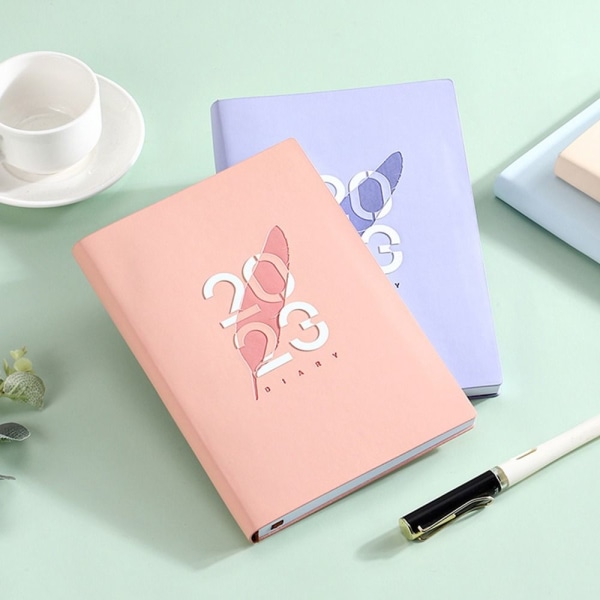 2023 Tid 365 Dagar Kalenderbok A5 PU Anteckningsblock Creative Yellow