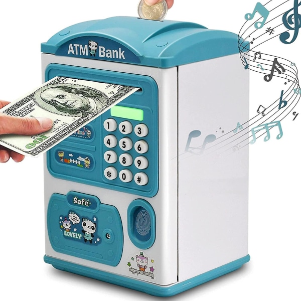 Elektronisk spargris Bankomat Automatisk rullning Kontantmynt Lösenord Säkra Spargrisleksaker
