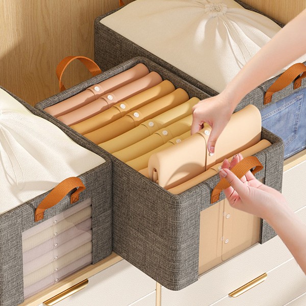 Garderob Förvaringslåda Fuktsäker Stor Kapacitet Korg För Vardagsrum Beige Extra Large