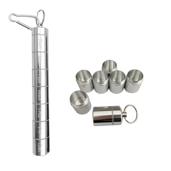 Medicin Organizer Pilleboks Pille Dispenser Medicin Pilleboks Ugentlig Pilleæske Silver