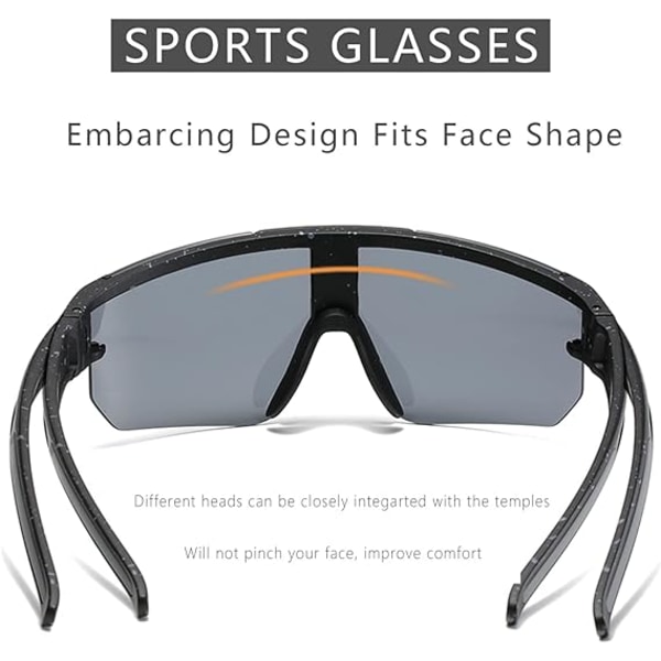 Polariserade cykelglasögon-svarta, landsvägscykelglasögon, sportglasögon