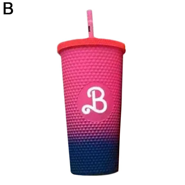Barbie rosa glasmugg Gradient Barbie rosa hög kapacitet dubbel Rose 701-800 ml Rose 701-800 ml