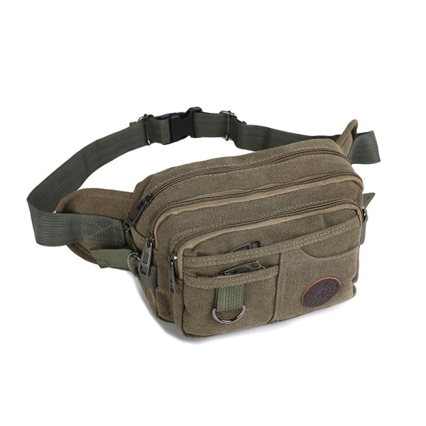 Mænd Kvinder Fanny Pack Taljetaske Udendørs Casual Crossbody Multi-Layer Mobiltelefon Business Cash Army Green