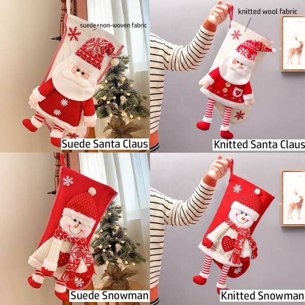 Christmas Stocks Xmas Presentpåse MOKA JOMTE TOMTEN Suede Santa Claus