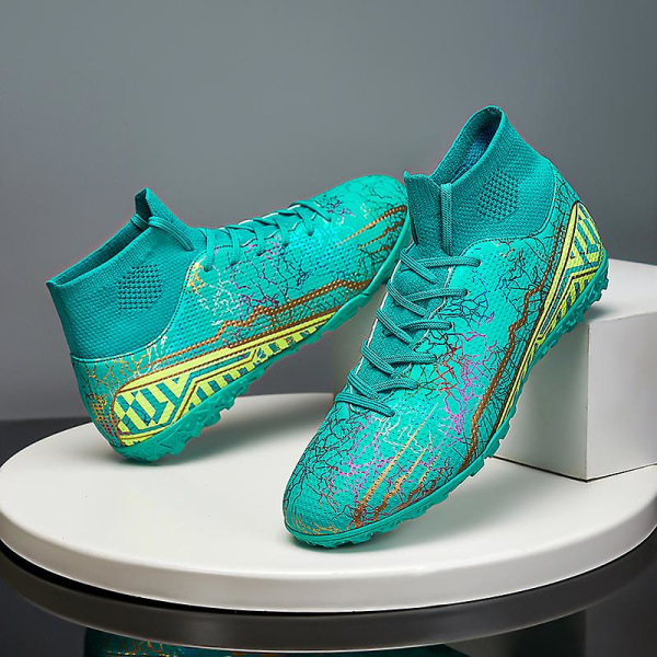 Fotbollsskor för män Halkfria fotbollsskor för herr, Gräs Fotbollssneakers 2L2311-1 Cyan 41