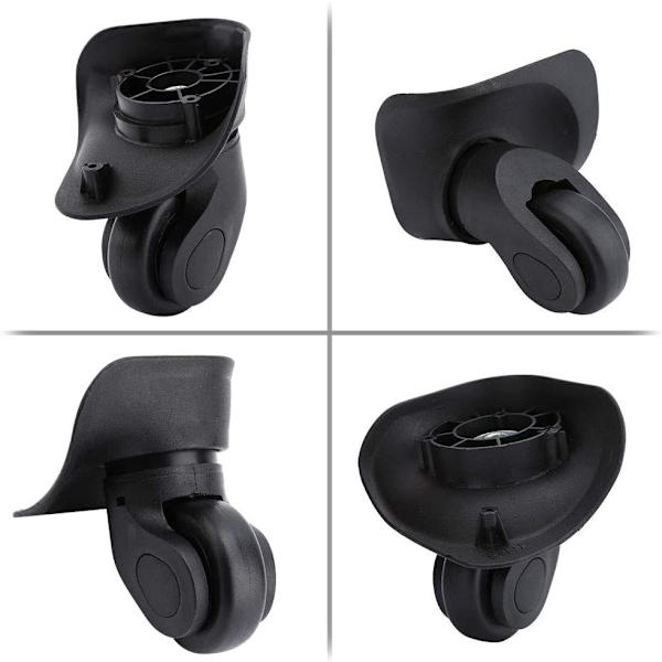 Bagagebyte Spinner Wheels Resväska Reservhjul Slitstarkt gummi mute hjul (svart)(2st)