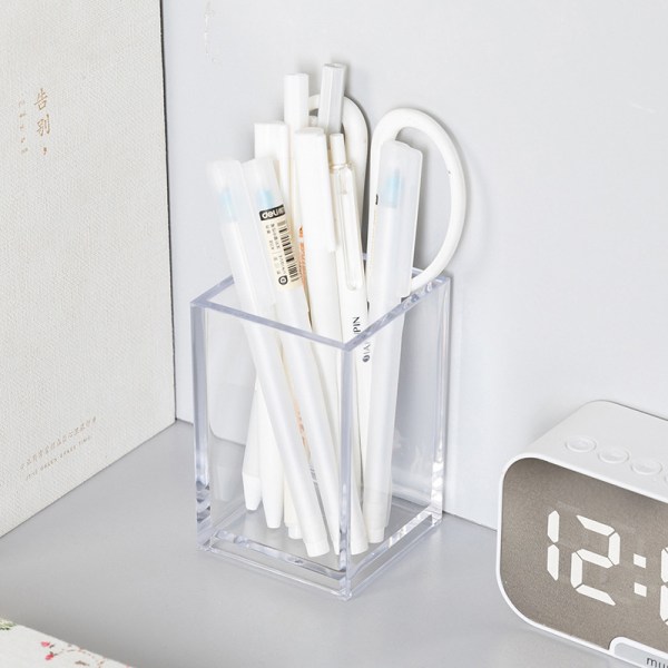 Genomskinlig akryl pennhållare förvaringsbox förvaringsfat Stude