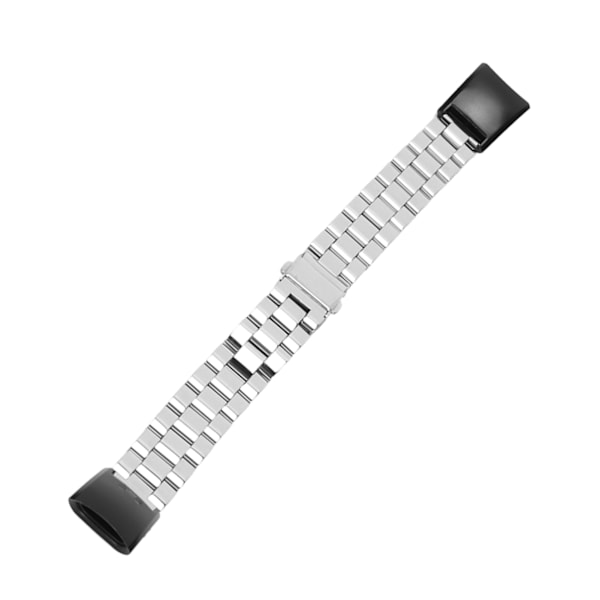 Metall Klokkereim Rustfritt Stål Justerbar Hurtigutløser Erstatning Klokke Armbånd for Honor Band 5 4 (Sølv Svart)