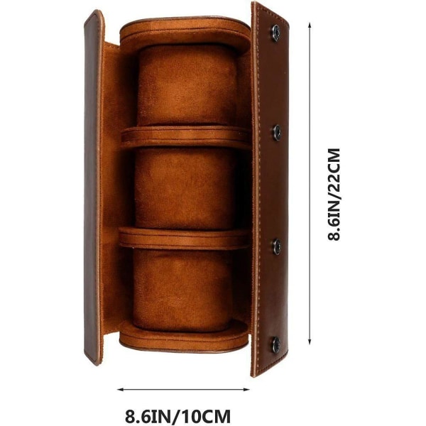 3 Slots Watch Box Retro Pu Watch Roll