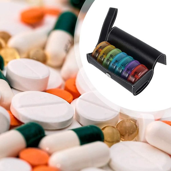 Bærbar Pilleboks 7 dage 28 rum Multicolor Pilleboks med Daglig Organizer