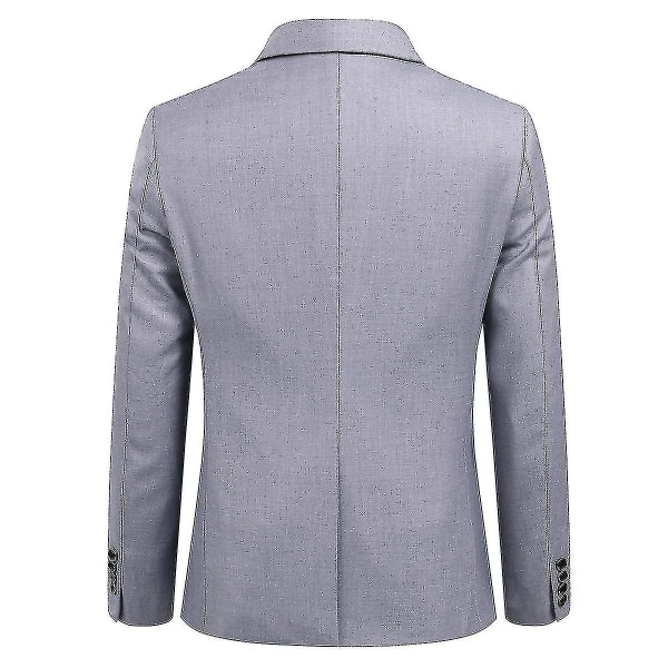 Herre Business Casual 3-delt jakkesæt blazerbukser Vest 9 farver Z Grey L