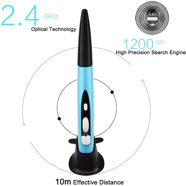 Wireless Optical Pocket Pen Mouse, 2,4GHz Wireless Mouse Pen