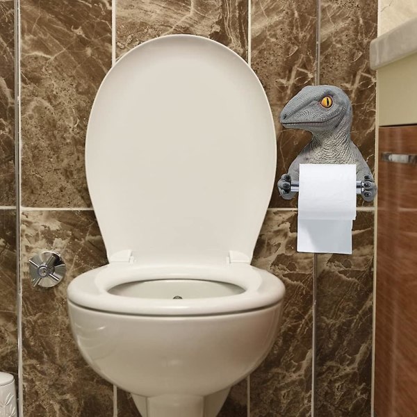 Dinosaur Papirrullesholder - ingen boring, toiletpapirholder badeværelsesopbevaring til hjemmet, hotel