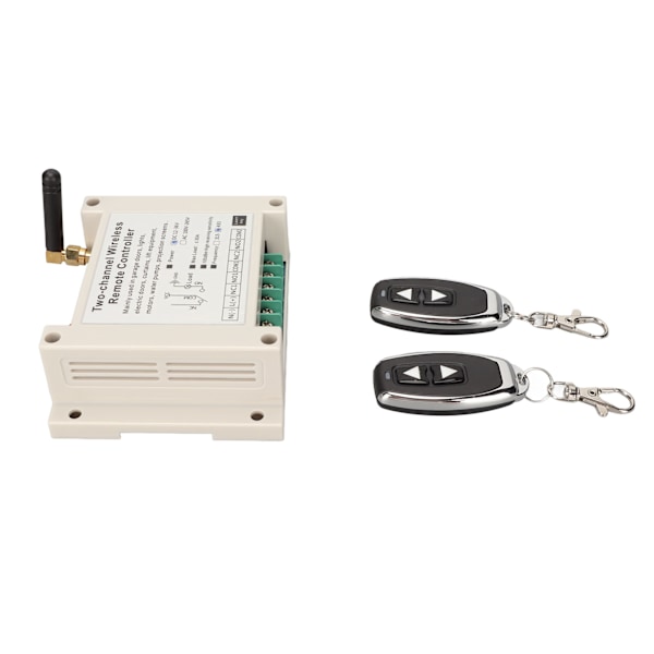 Trådlös Fjärrkontroll Switch Relä 2CH Kontroller Mottagare Sändare 433Mhz 30A DC12V‑36V