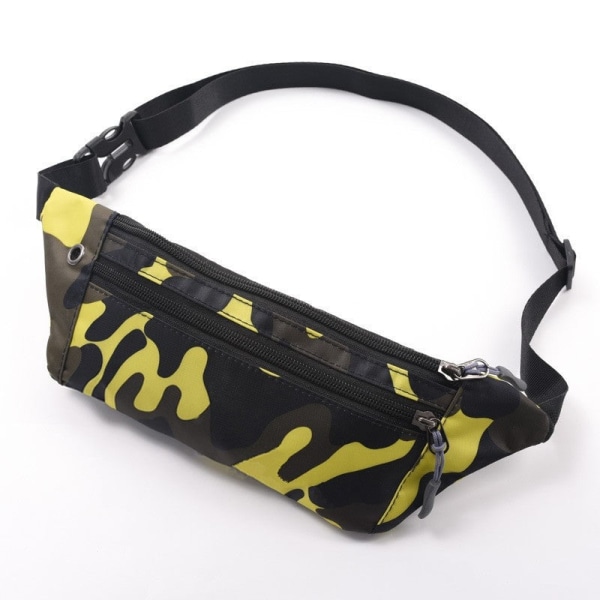 Män kvinnor Fanny Pack Midjeväska Dam Vattentät Osynlig Liten Bergsbestigning Löpning Mobiltelefon Green Camouflage