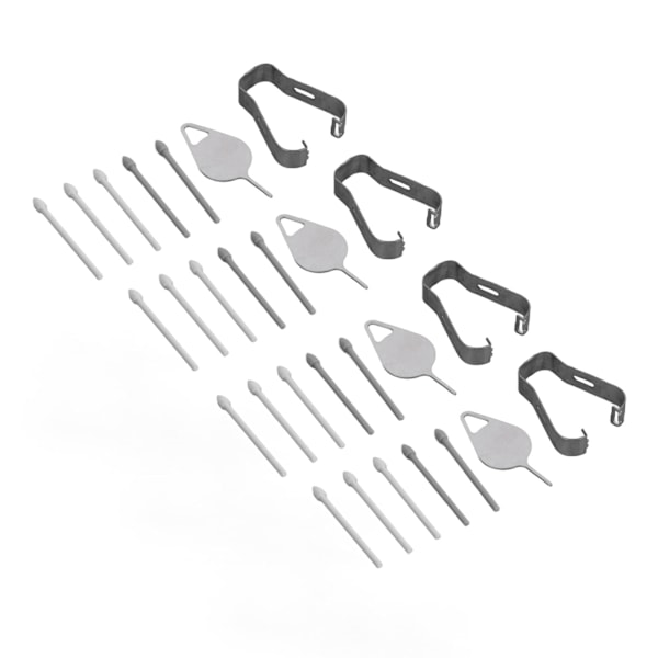 20 stk. Tab S6 Stylus Pennetupper Enkel Installering 4 Pinsetter 4 Utløserpinner Slitesterk ABS SM P610 Erstatningstupper for Tab S6