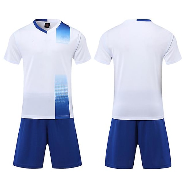 20-21 Tilpas fodbolduniformer Blanke fodboldtrøjer Futsal træningssæt sæt Voksne Mænd Kvinder Børn Sæt Sportstøj XXS white