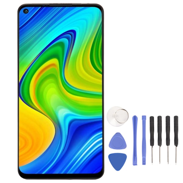 6.53in LCD Skjerm Erstatning Med Verktøy 3D Sensitiv Berøring LCD Display Berøring Erstatningsskjerm for Redmi Note 9 for 10X 4G
