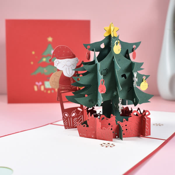 3D-syntymäpäivän joulukortti grad-kirjekuorella