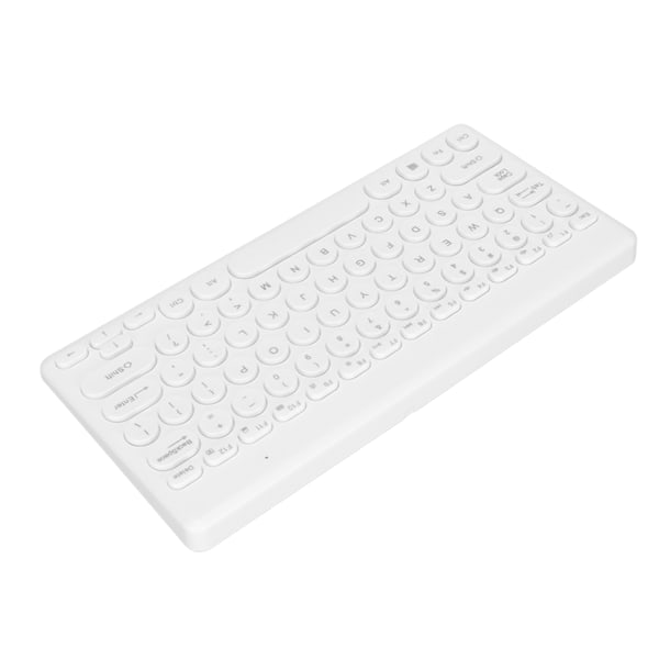 Trådlöst tangentbord 2.4G 78 tangenter Ergonomisk design Portabelt Slim Strömsparande Runda tangenter USB-tangentbord Vitt