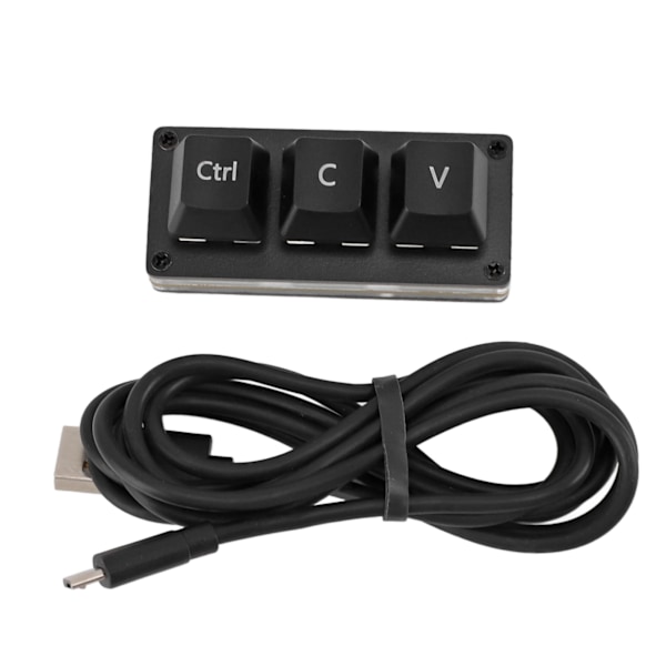 3 Tasters Mini Tastatur Rød Bryter Hot Swappable Fargerik Bakgrunnsbelysning DIY Egendefinert Programmerbar USB Enhånds Tastatur for Arbeid Spill