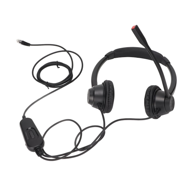 H390D‑RJ9‑MVA Telefon Headset Dubbla Öron RJ9 Kontakt Trådbunden Svart Brusreducerande Kontors Headset för Callcenter