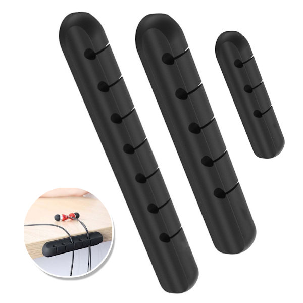 Cable Organizer Cable Clip Hållare Silikon Cable Management 3 holes
