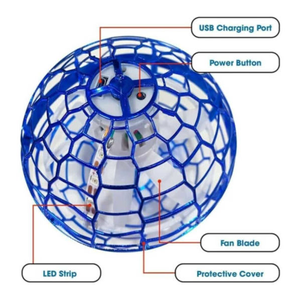 Svævende Bold Legetøj Boomerang Flying Ball Orb Udendørsleg Blå blue