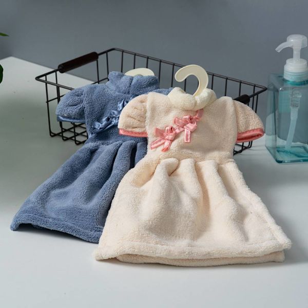 Cheongsam klädhandduk, mjuk korallfleecehandduk, absorberande Pink