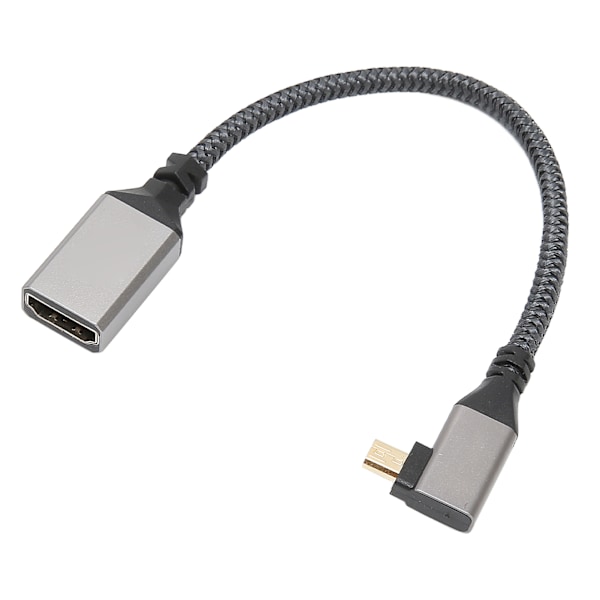 HD Multimedia Interface -kaapeli 4K 60Hz Uros-Naaras Micro-HD Multimedia Interface -kaapeli PC-kameralle Projektori Oikea 0,2 metriä / 7,87 tuumaa