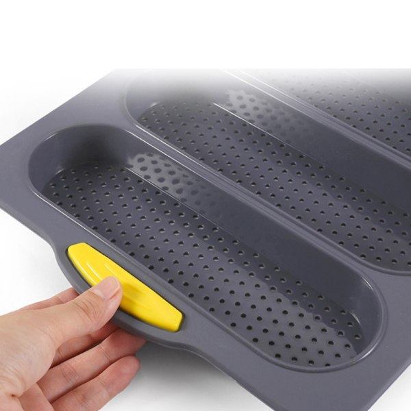 4-håls non-stick silikon bröd bakform Fransk form Yellow