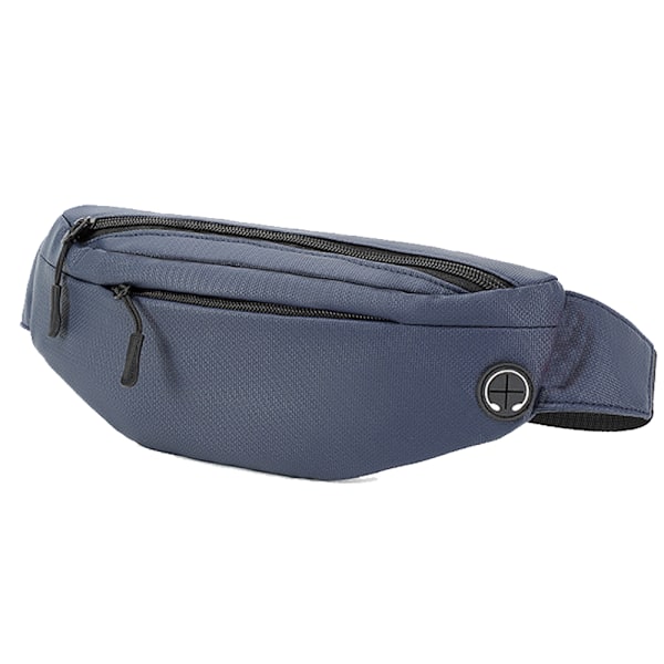 Fanny Pack med 4-blixtlåsfickor för löpvandring film blue