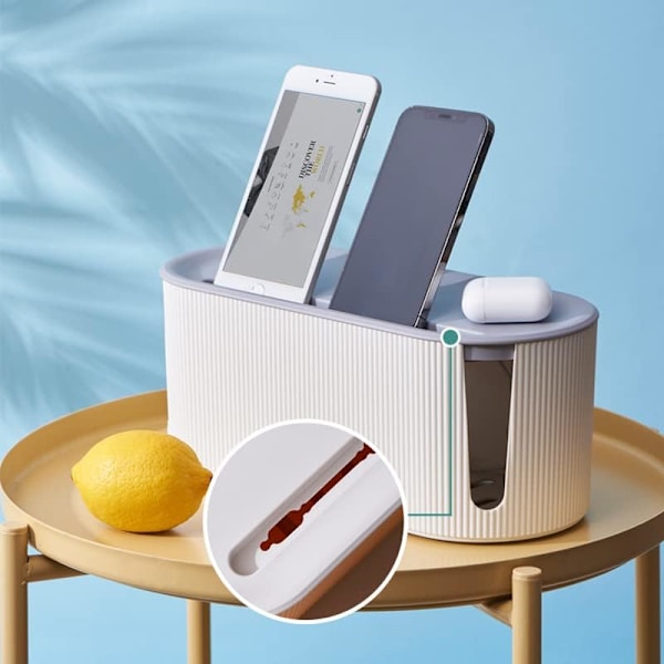 Designa kabelboxar, kabelhantering, flerpluggsarrangörer white