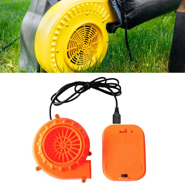 Mini Fläktblås USB-Laddning Mini Uppblåsbar Fläkt med Batterilåda för Uppblåsbara Spel Kläder Kostymer Orange Fläkt