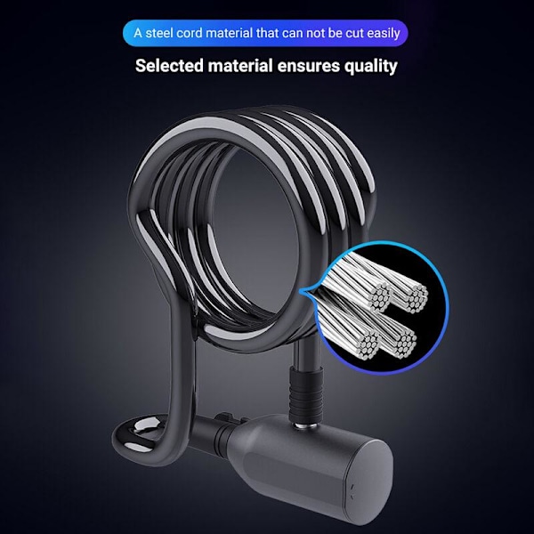Smart Wire Rope Anti-tyveri Elektronisk Wire Lås (C3 Fingeraftryksmodel)