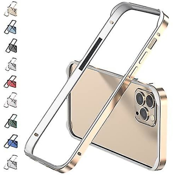 Alumiinirunko Metalli Puskuri Kotelo Yhteensopiva Iphone 14 Pro Max/14 Pro/14 Plus kanssa Nostetulla Reunasuojalla Gold iPhone 14 Plus
