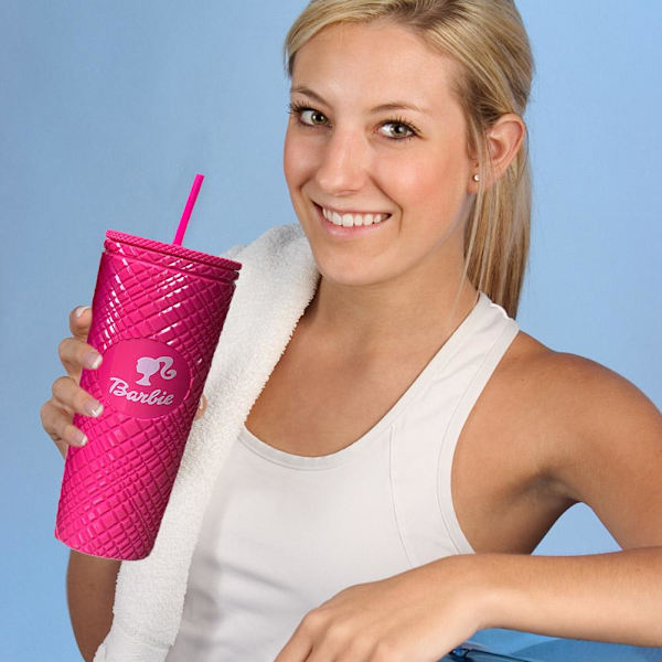 Barbie rosa glasmugg Gradient Barbie rosa hög kapacitet dubbel Rose 701-800 ml Rose 701-800 ml