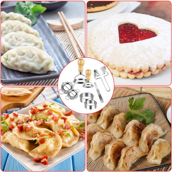 8 delar kinesisk rostfritt stål Dumplings Maker Set