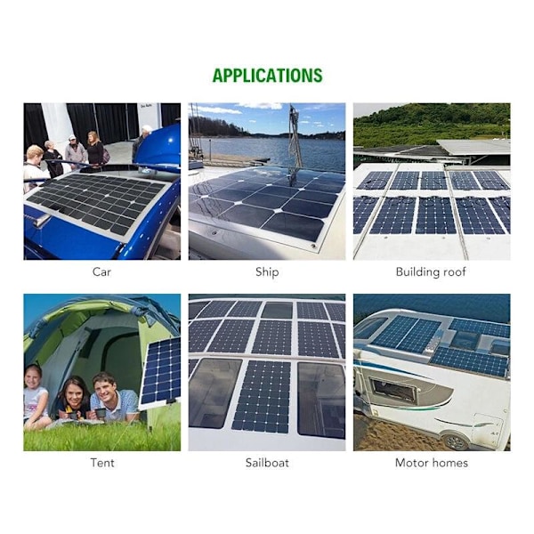 10-80A Solpanel Kit 12V LCD Batteriladdare med 100A Kontroller