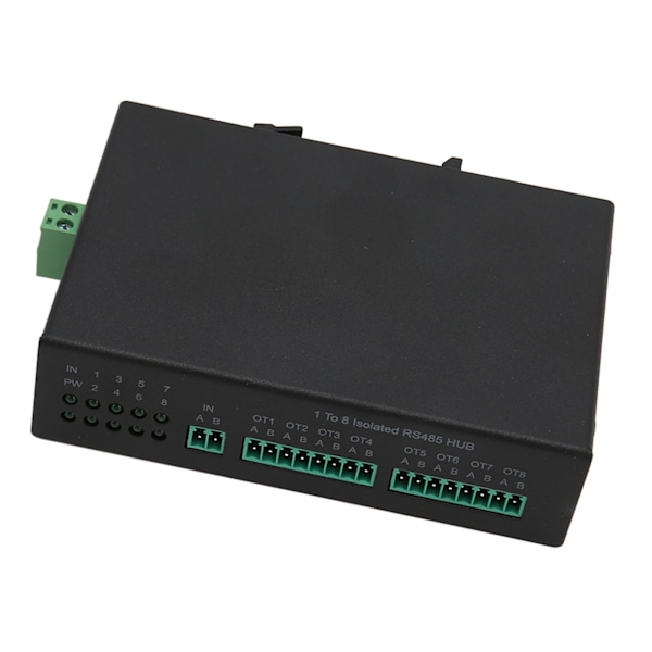 Seriell RS232 RS485 RS422 til Fiber Konverter Toveis Optisk Modem 8 Port Støtte 128 Enheter Seriell Enhetsserver EU Plugg