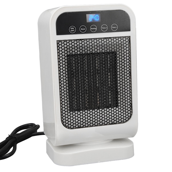 1500W Vertikal Värmefläkt med Svängande Huvud, Pekskärm, Fjärrkontroll, Tyst PTC-Värme, Badrum, EU-kontakt 220V