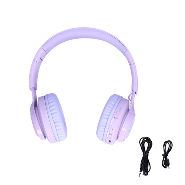 BT06C Lasten Bluetooth-kuulokkeet LED-valo Stereo Taitettavat Kuulonsuojaavat Lasten Langattomat Kuulokkeet Violetti