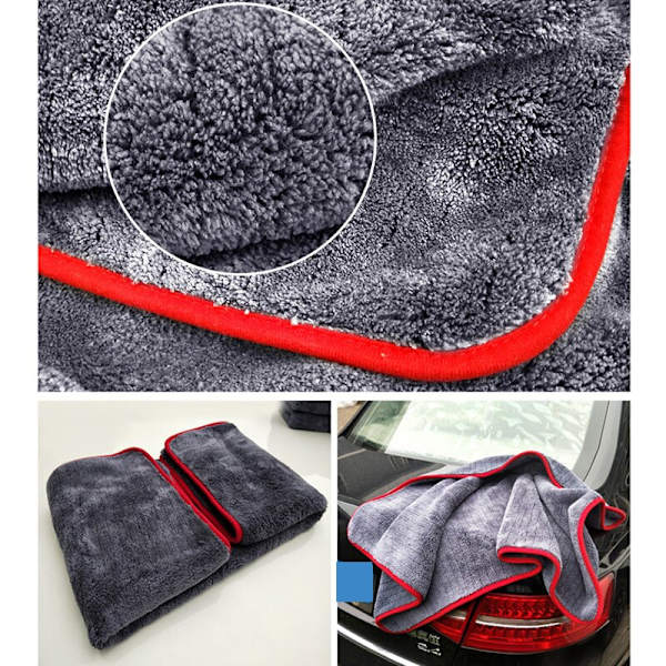 1200GSM autojen yksityiskohtien mikrokuitupyyhe puhdistusliina auton kuivaamiseen autonpesuun autonhoitoliina autonpesuun keittiöön 2pcs Superfine Fiber