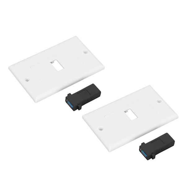 2 stk. USB 3.0 Veggplate Hurtiglading Dobbel Port USB3.0 Sokkelpanel for Hjemmekontor Hotell