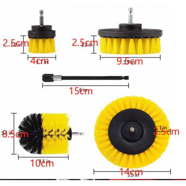 Skrubbebørster til boremaskine 5 dele