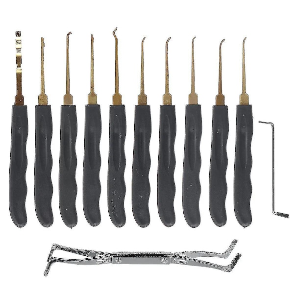 28 st Single Hook Lockpick Set med transparent lås
