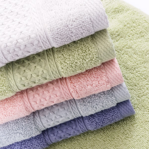 Handduk i ren bomull | Grön & Vit | Set med 4 Ultra Soft Combination 2