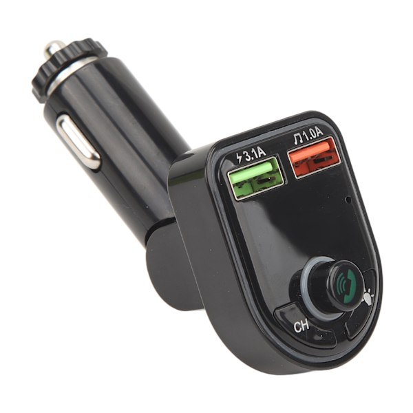 P6 Bluetooth 5.3 Transmitter Trådløs Radio Bluetooth Biladapter MP3 Musikafspiller med Farvede Ambient Lys
