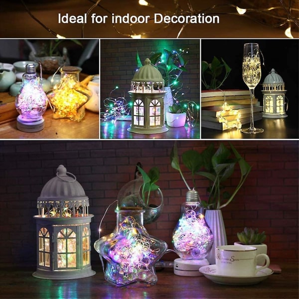10m 100 Led Remote Control Waterproof String Lights - Multicolor