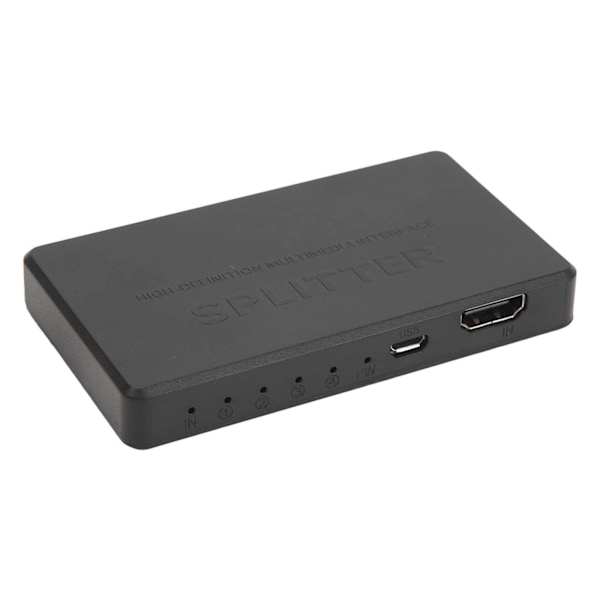 Video Splitter 1 Ingång 4 Utgång 4K 1080P Stöds Plug and Play Anti-Interferens HD Splitter för Stationär Dator